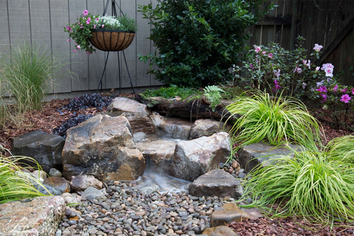 Small backyard waterfall landscape fountain kit in Granite Falls Minnesota