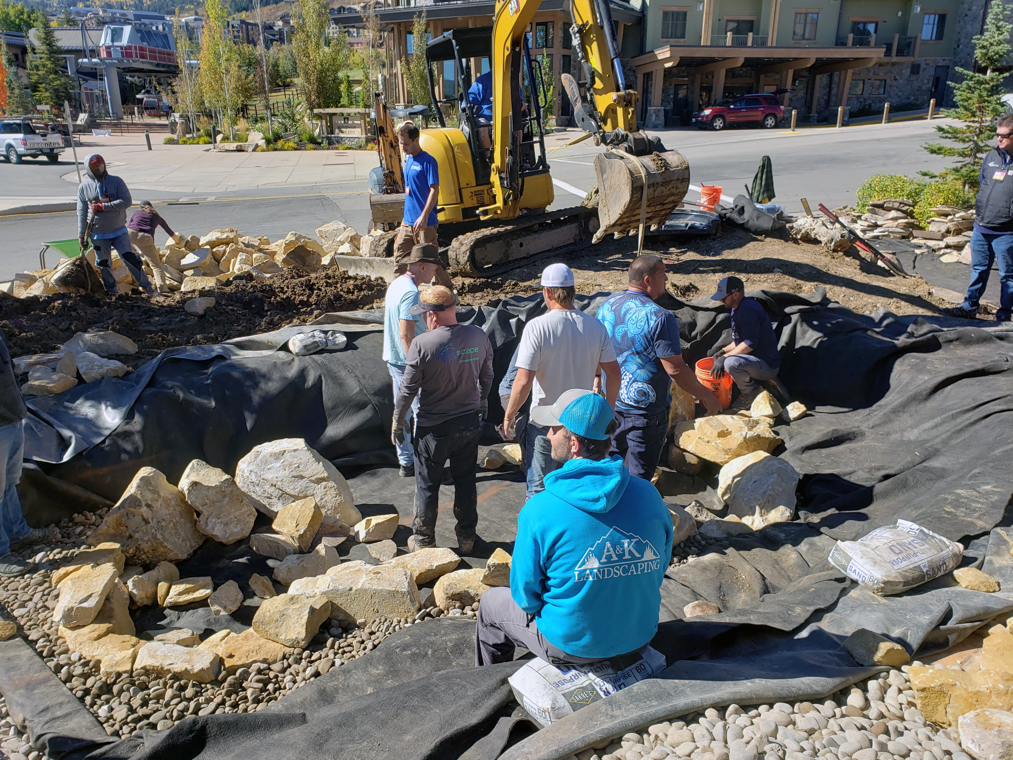 Building a pond at the Waldorf Astoria in Park City, Utah