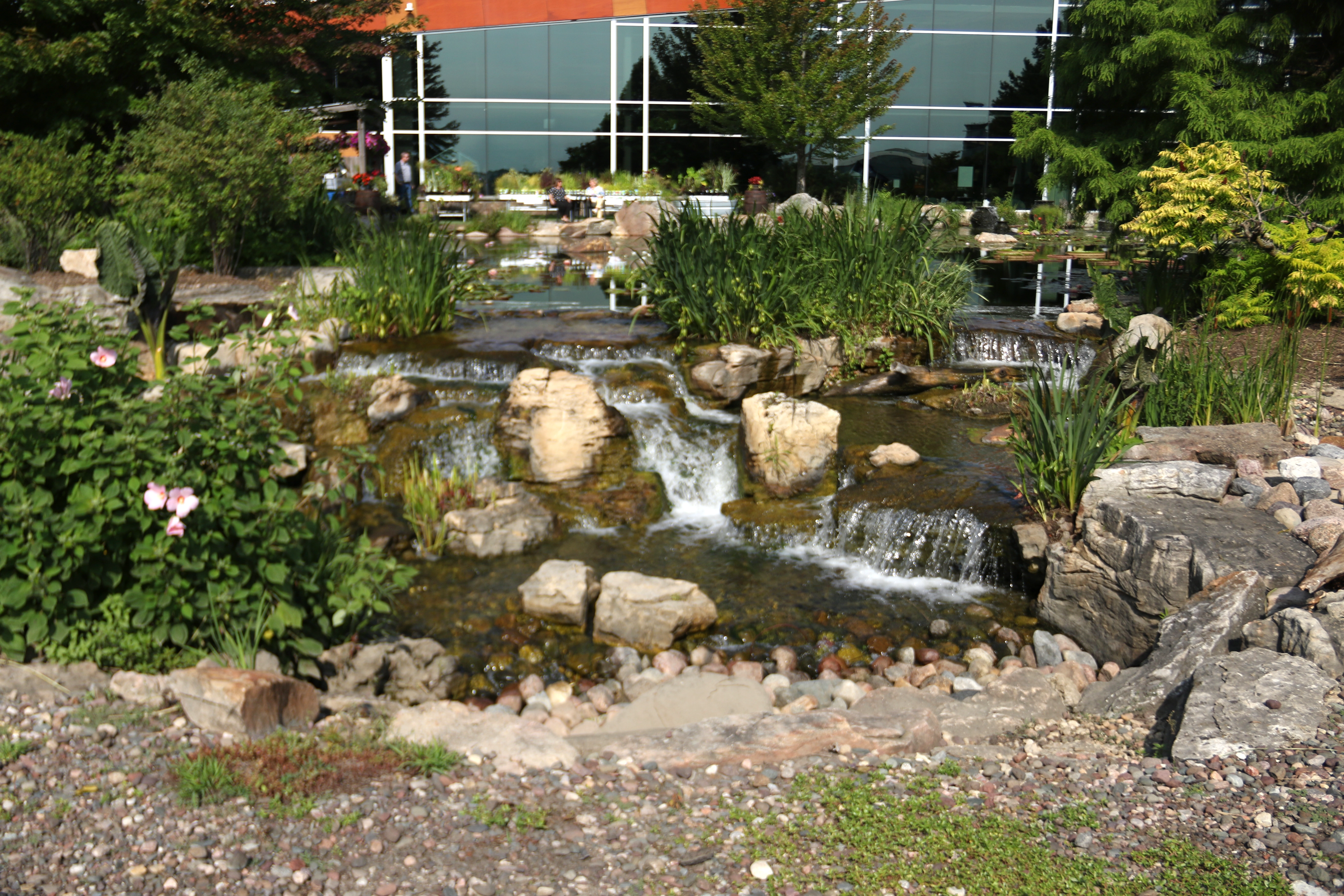 Large recreational ecosystem pond inspired by luxury outdoor living near Minnetonka Minnesota