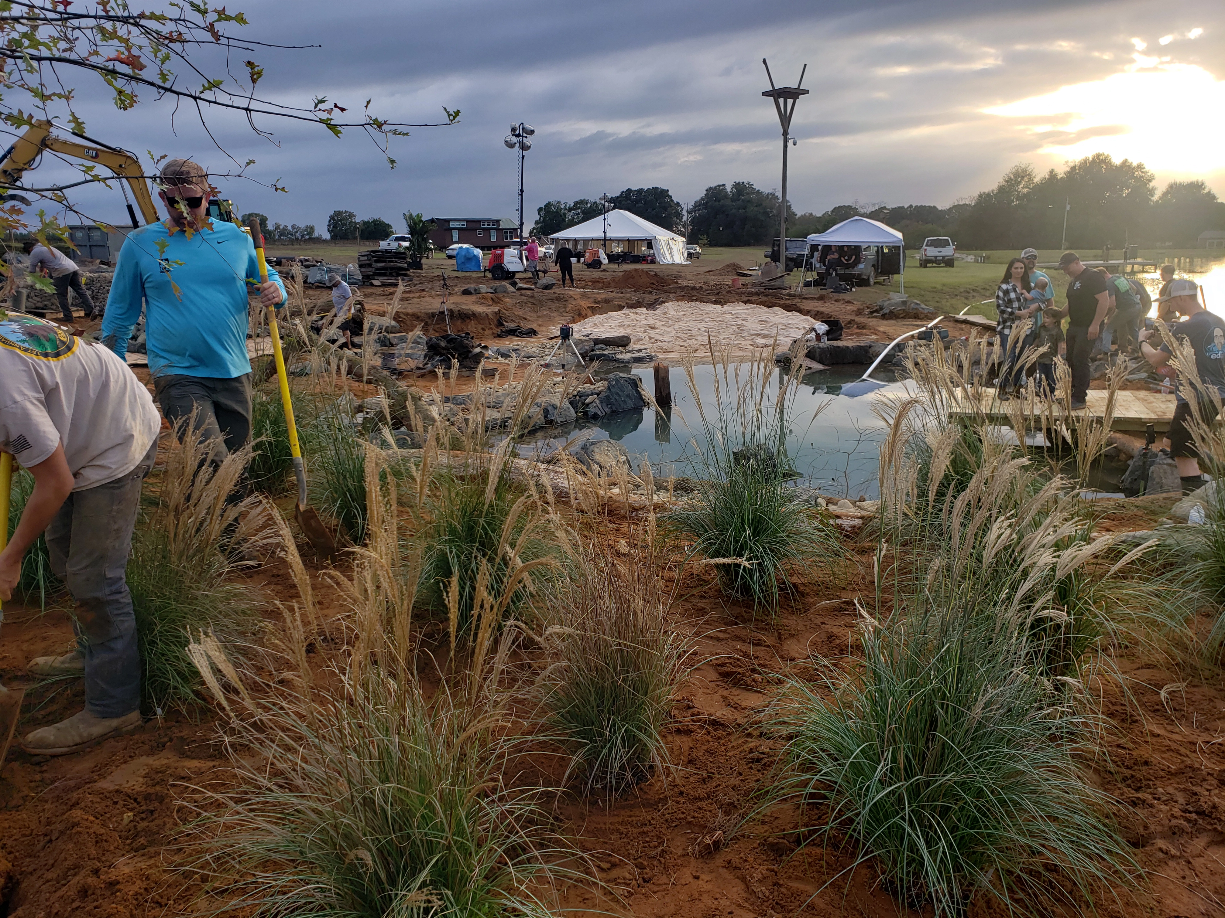 Water feature planting and construction process in Savage Minnesota
