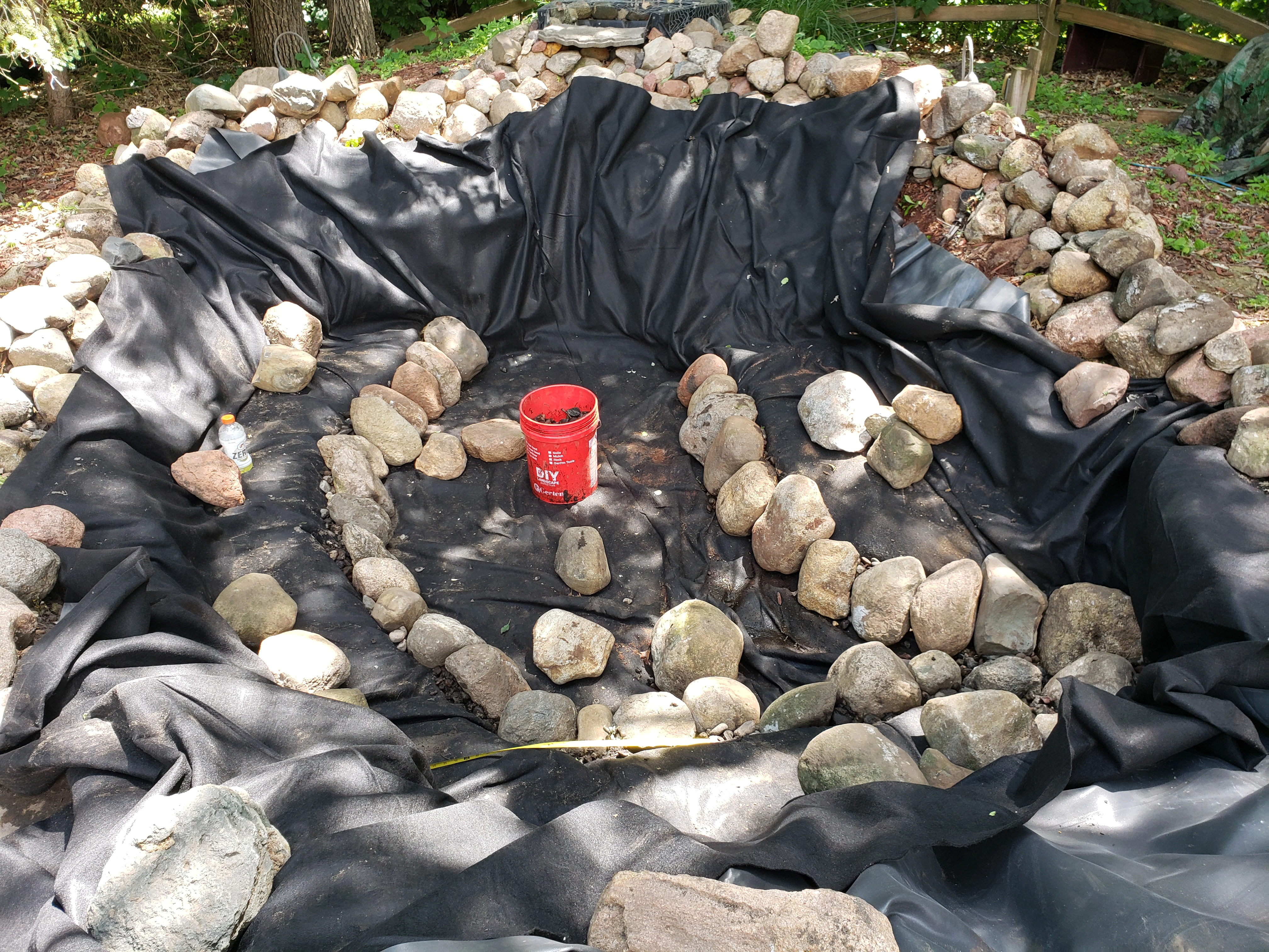 Replacing a pond liner in Andover, MN